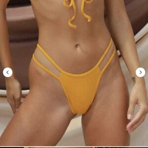 Toast Swim xs marigold high cut strappy bikini bottoms